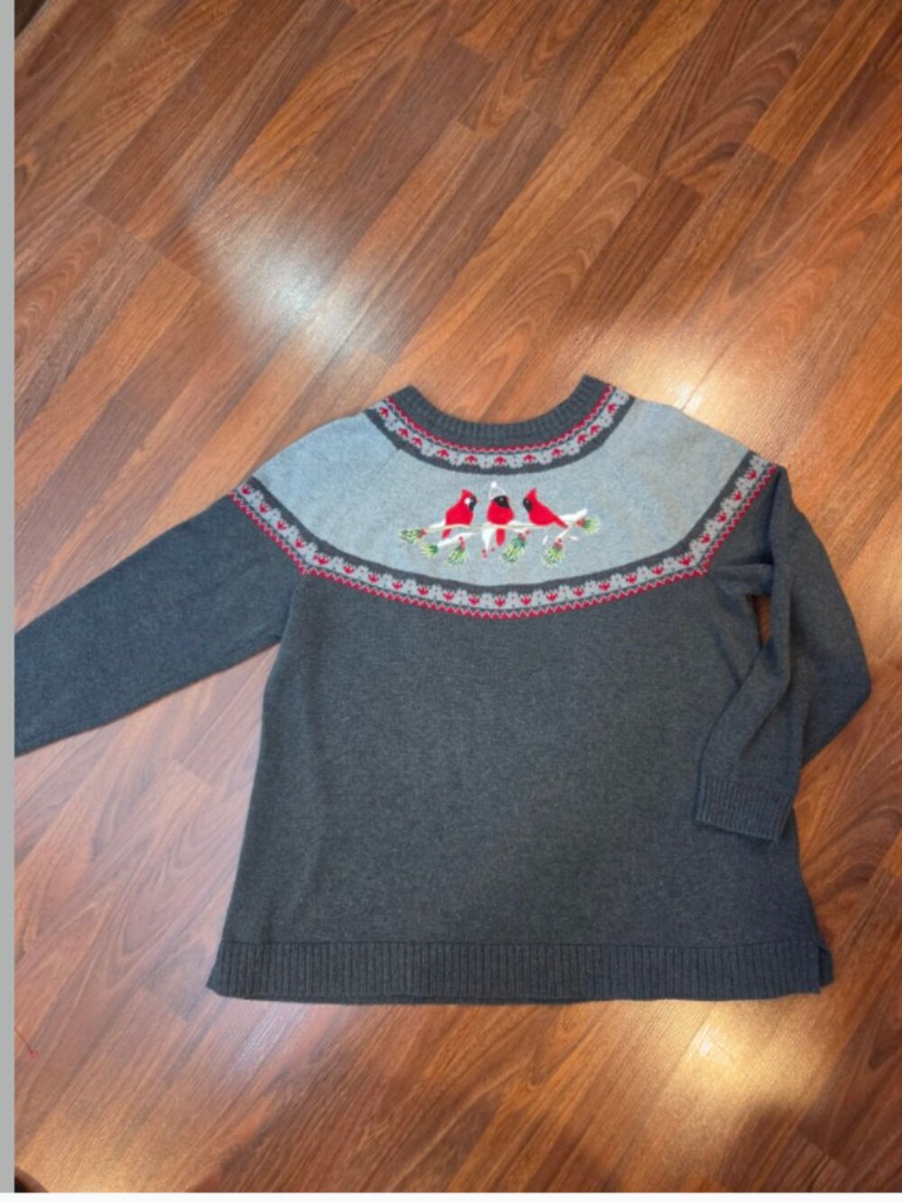 CJ Banks Cardinal Winter Fair Isle Pullover Sweater Plus Sz Cottagecore Holidays